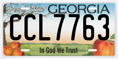 GA license plate CCL7763
