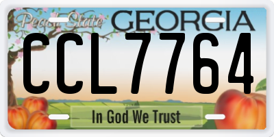 GA license plate CCL7764