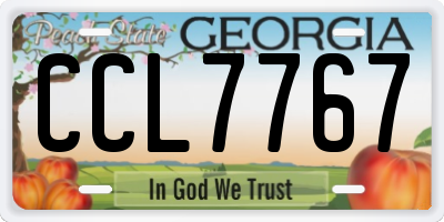 GA license plate CCL7767