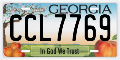 GA license plate CCL7769