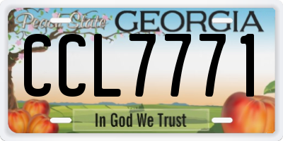 GA license plate CCL7771