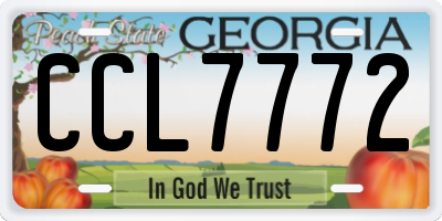 GA license plate CCL7772