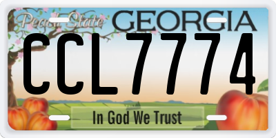 GA license plate CCL7774