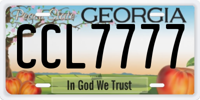GA license plate CCL7777