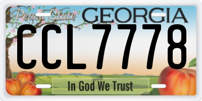 GA license plate CCL7778
