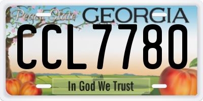 GA license plate CCL7780