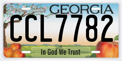 GA license plate CCL7782