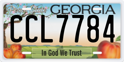 GA license plate CCL7784