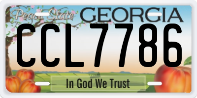 GA license plate CCL7786