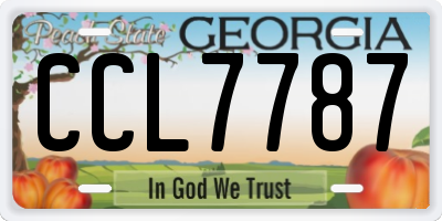 GA license plate CCL7787