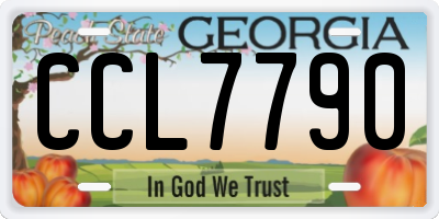 GA license plate CCL7790