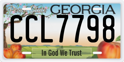 GA license plate CCL7798