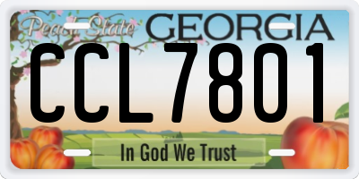 GA license plate CCL7801
