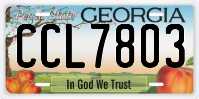 GA license plate CCL7803