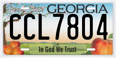 GA license plate CCL7804