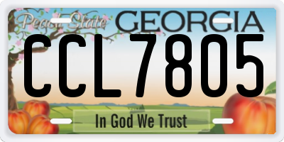 GA license plate CCL7805