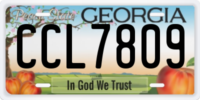 GA license plate CCL7809