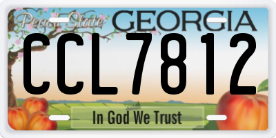 GA license plate CCL7812