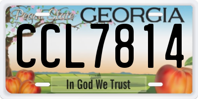 GA license plate CCL7814
