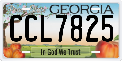 GA license plate CCL7825