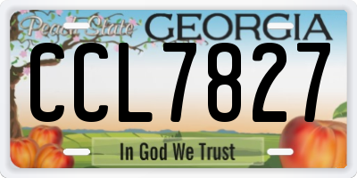 GA license plate CCL7827