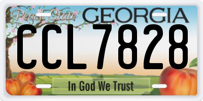 GA license plate CCL7828