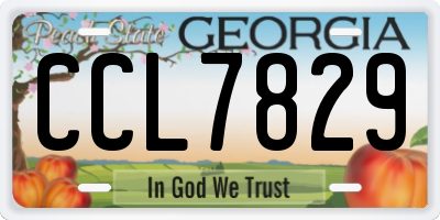 GA license plate CCL7829