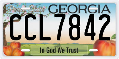 GA license plate CCL7842