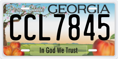 GA license plate CCL7845