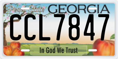 GA license plate CCL7847