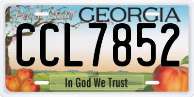 GA license plate CCL7852