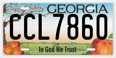 GA license plate CCL7860