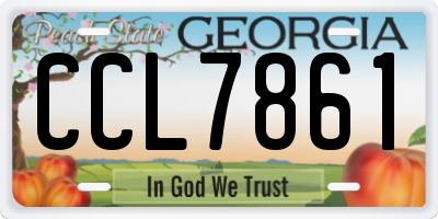 GA license plate CCL7861