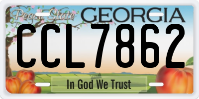 GA license plate CCL7862