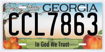 GA license plate CCL7863