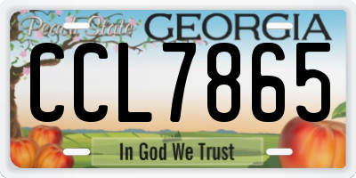 GA license plate CCL7865