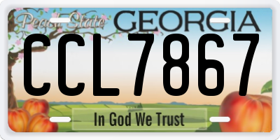 GA license plate CCL7867