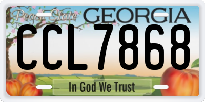 GA license plate CCL7868