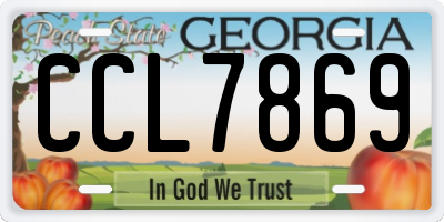 GA license plate CCL7869