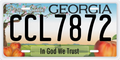 GA license plate CCL7872