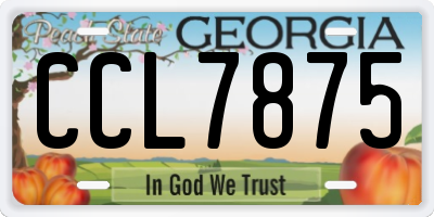 GA license plate CCL7875