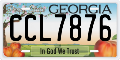 GA license plate CCL7876