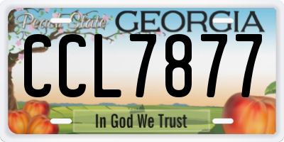 GA license plate CCL7877