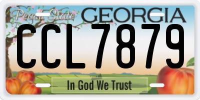 GA license plate CCL7879