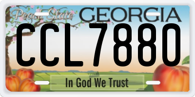 GA license plate CCL7880