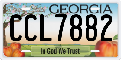 GA license plate CCL7882