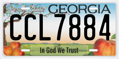 GA license plate CCL7884