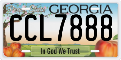 GA license plate CCL7888