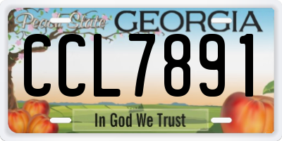 GA license plate CCL7891