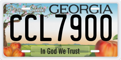 GA license plate CCL7900